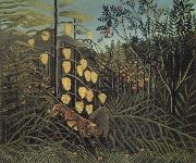 Henri Rousseau In a Tropical Forest.Struggle between Tiger and Bull oil